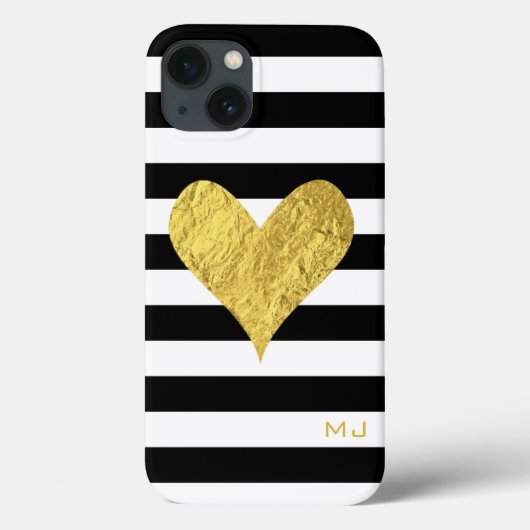 Coques Case-Mate iPhone Gold Foil Heart (Verso)