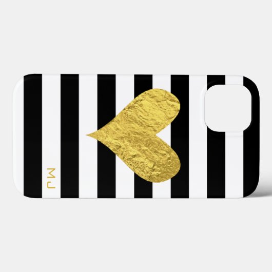 Coques Case-Mate iPhone Gold Foil Heart (Verso (horizontal))
