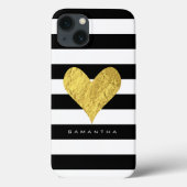 Coques Case-Mate iPhone Gold Foil Heart (Verso)