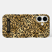 Coques Case-Mate iPhone Gold Foil Leopard Print Monogrammed (Verso (horizontal))