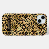 Coques Case-Mate iPhone Gold Foil Leopard Print Monogrammed (Verso (horizontal))