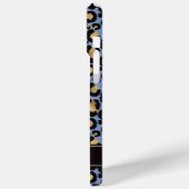 Coques Case-Mate iPhone Gold Foil On Blue Leopard Print Monogrammed (Verso / Gauche)