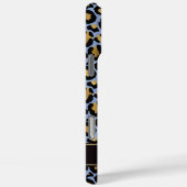 Coques Case-Mate iPhone Gold Foil On Blue Leopard Print Monogrammed (Verso / Droite)