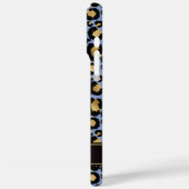 Coques Case-Mate iPhone Gold Foil On Blue Leopard Print Monogrammed (Verso / Gauche)