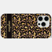 Coques Case-Mate iPhone Gold Foil On Brown Leopard Print Monogrammed (Verso (horizontal))