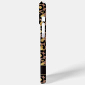 Coques Case-Mate iPhone Gold Foil On Brown Leopard Print Monogrammed (Verso / Gauche)
