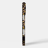 Coques Case-Mate iPhone Gold Foil On Brown Leopard Print Monogrammed (Verso / Droite)