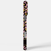 Coques Case-Mate iPhone Gold Foil On Pink Leopard Print Monogrammed (Verso / Droite)