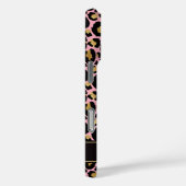Coques Case-Mate iPhone Gold Foil On Pink Leopard Print Monogrammed (Verso / Droite)