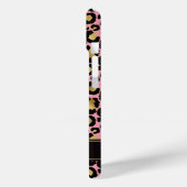 Coques Case-Mate iPhone Gold Foil On Pink Leopard Print Monogrammed (Verso / Gauche)