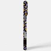 Coques Case-Mate iPhone Gold Foil On Purple Leopard Print Monogrammed (Verso / Droite)