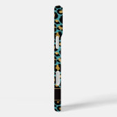 Coques Case-Mate iPhone Gold Foil On Teal Leopard Print Monogrammed (Verso / Droite)