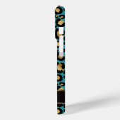 Coques Case-Mate iPhone Gold Foil On Teal Leopard Print Monogrammed (Verso / Gauche)