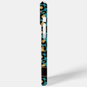 Coques Case-Mate iPhone Gold Foil On Teal Leopard Print Monogrammed (Verso / Gauche)