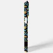 Coques Case-Mate iPhone Gold Foil On Teal Leopard Print Monogrammed (Verso / Droite)