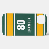 Coques Case-Mate iPhone Gold foncé et White Sports Stripe (Verso (horizontal))