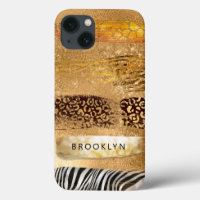 Gold Girl Leopard Zebra Giraffe Cheetah Imprimer