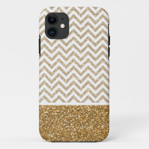 Case-Mate iPhone Case Gold Glam Faux Parties scintillant Chevron