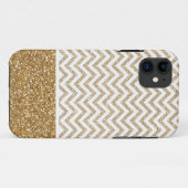 Coques Case-Mate iPhone Gold Glam Faux Parties scintillant Chevron (Dos (Horizontal))
