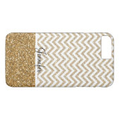 Coques Case-Mate iPhone Gold Glam Faux Parties scintillant Chevron (Dos (Horizontal))