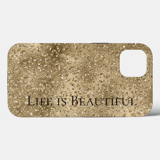 Coques Case-Mate iPhone Gold Glam Glitzy Parties scintillant Empreinte de (Verso (horizontal))