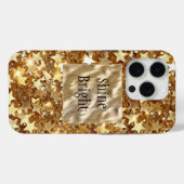 Coques Case-Mate iPhone Gold Glam Stars Confetti (Verso (horizontal))