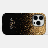 Coques Case-Mate iPhone Gold Glitter Sparkle Elegant Luxury Texture        (Verso (horizontal))