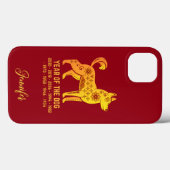 Coques Case-Mate iPhone Gold Gradient Année Du Chien Zodiac Nom Rouge (Verso (horizontal))