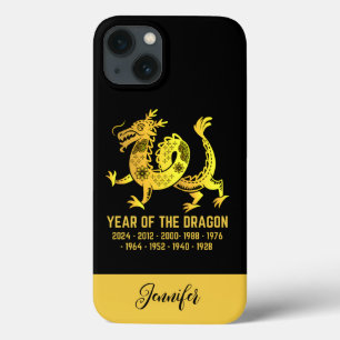 Case-Mate iPhone Case Gold Gradient Année Du Dragon Zodiac Nom Noir