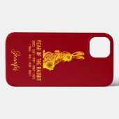 Coques Case-Mate iPhone Gold Gradient Année Du Lapin Zodiac Nom Rouge (Verso (horizontal))