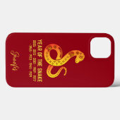 Coques Case-Mate iPhone Gold Gradient Année Du Serpent Zodiac Nom Rouge (Verso (horizontal))