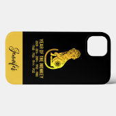 Coques Case-Mate iPhone Gold Gradient Année Du Singe Zodiaque Nom Noir (Verso (horizontal))