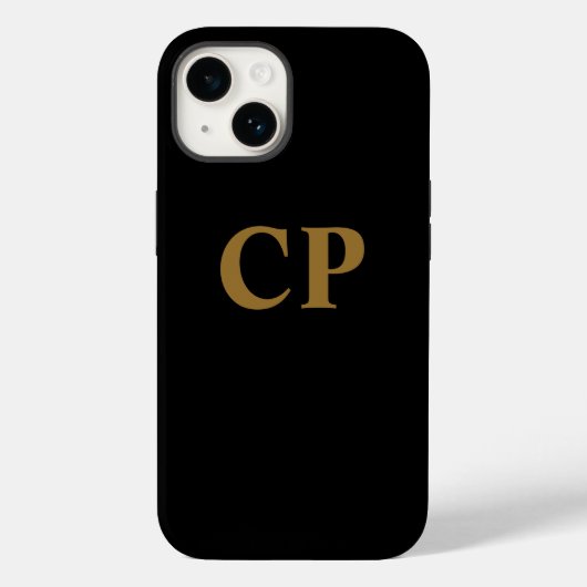 Coques Case-Mate iPhone Gold initial personnalisé (Verso)