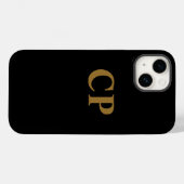Coques Case-Mate iPhone Gold initial personnalisé (Verso (horizontal))