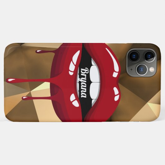 Coques Case-Mate iPhone Gold Luxury Beauté Red Drip Lips (Dos (Horizontal))