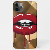 Coques Case-Mate iPhone Gold Luxury Beauté Red Drip Lips (Dos)