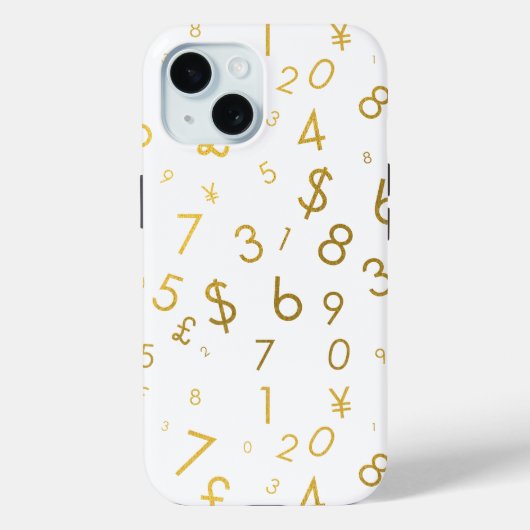 Coques Case-Mate iPhone Gold Luxury Numéros & Devise Symboles Motif (Verso)