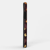 Coques Case-Mate iPhone Gold Maple Leaf on dark red (Dos/Droite)