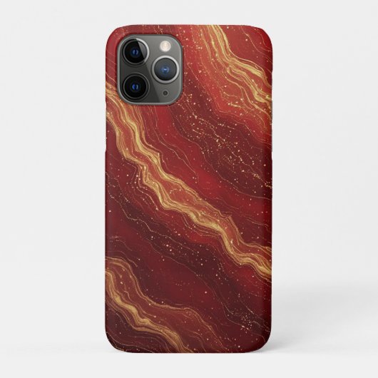 Coques Case-Mate iPhone Gold Marble Abstract Background With Red Swirls (Dos)
