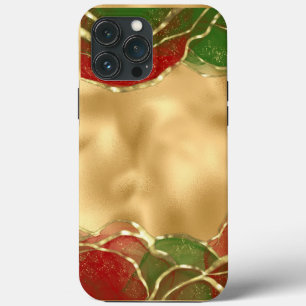 Case-Mate iPhone Case Gold Metallic Rouge Vert Alcool Ink Holiday