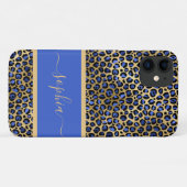 Coques Case-Mate iPhone Gold moderne et Empreinte de léopard royal personn (Dos (Horizontal))