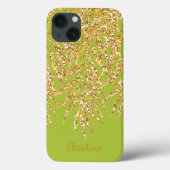 Coques Case-Mate iPhone Gold Palm Fronds Nom Chartreuse personnalisée (Verso)