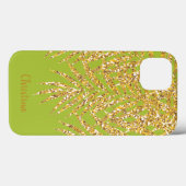 Coques Case-Mate iPhone Gold Palm Fronds Nom Chartreuse personnalisée (Verso (horizontal))