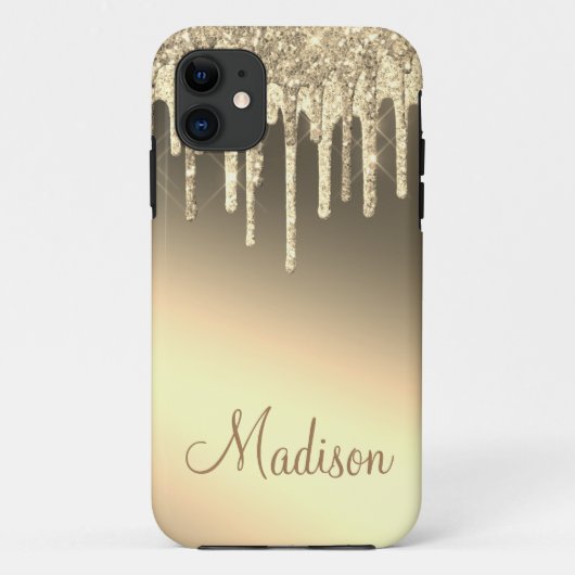 Coques Case-Mate iPhone Gold Parties scintillant Sparkle Bling Glam Nom ch (Dos)