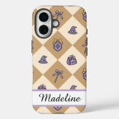 Coques Case-Mate iPhone Gold Personalized Girly Checkered (Verso)