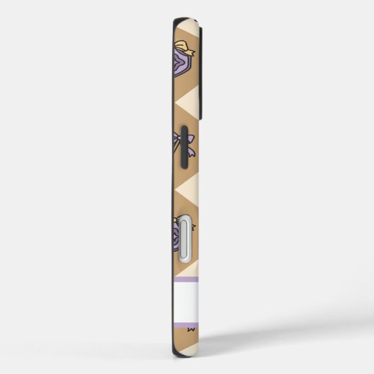 Coques Case-Mate iPhone Gold Personalized Girly Checkered (Verso / Droite)