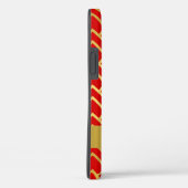 Coques Case-Mate iPhone Gold Red Art Deco Nom géométrique personnalisé (Verso / Droite)