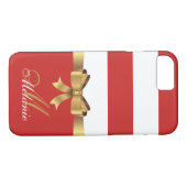 Coques Case-Mate iPhone Gold, ROUGE ET BLANC PERSONNALISÉS STRIPES BOLD (Dos (Horizontal))