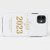 Coques Case-Mate iPhone Gold Script Class of 2023 Graduation (Dos (Horizontal))