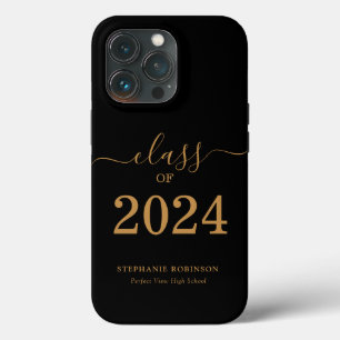 Case-Mate iPhone Case Gold Script Class of 2024 Graduation